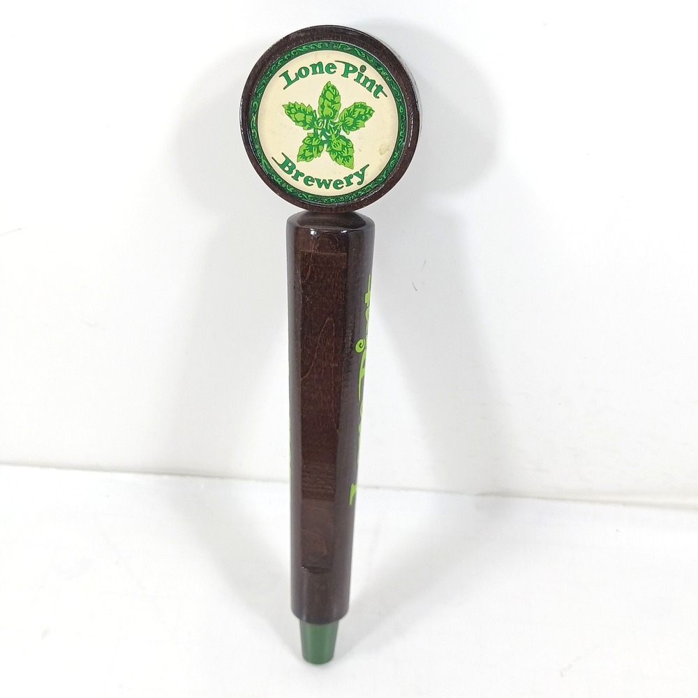 Lone Pint Brewery Beer Tap Handle Wood Green Hops Texas Craft Beer Bar Decor